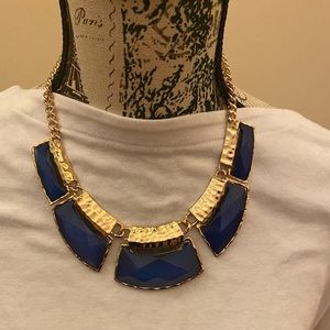 Cobalt blue and gold fun necklace , like new